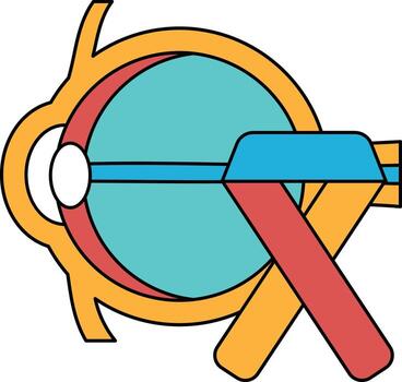 A circle with a cross on it and a ribbon vector