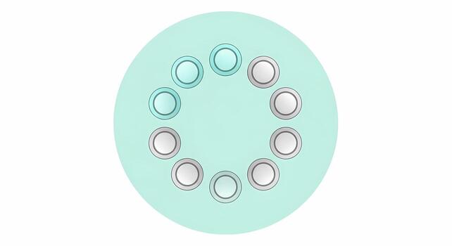 Abstract Circular Interface with Illuminated Buttons Suggesting Progress or Selection photo