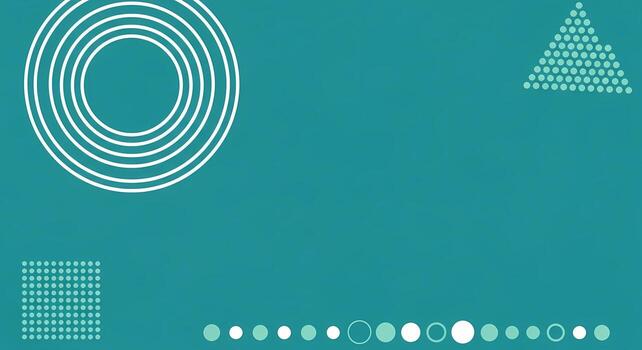 Geometric Background with Circles and Dots Pattern on Teal, presentation photo