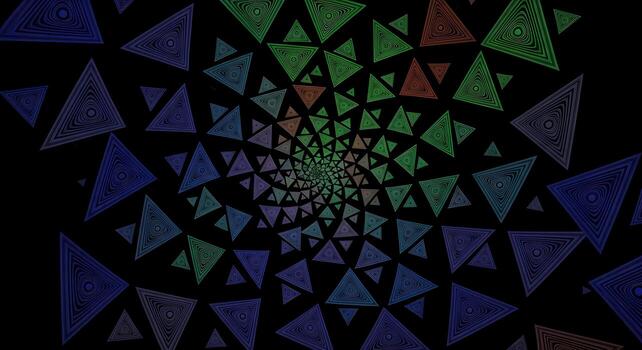 resumen triangulos remolino patrón, geométrico fondo, arco iris color espectro, forma foto