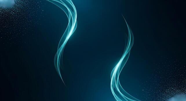 Abstract Blue Gradient Waves and Particles Background, 3D Rendering, sparkle photo