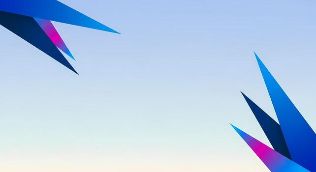 Abstract Blue Geometric Shapes on Gradient Sky Background - Modern Design, contemporary photo