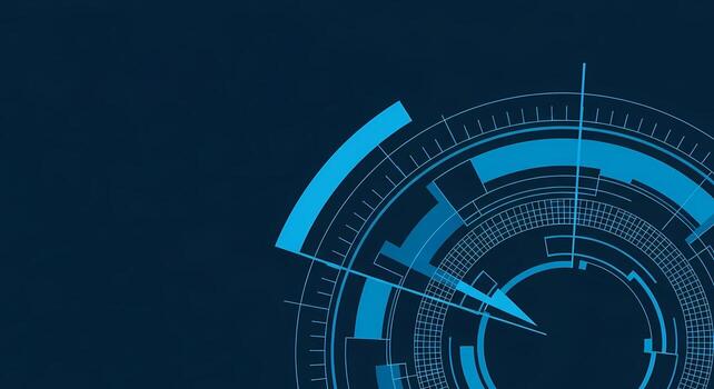 Futuristic Blue Technology Interface with UI Elements and Data Display photo