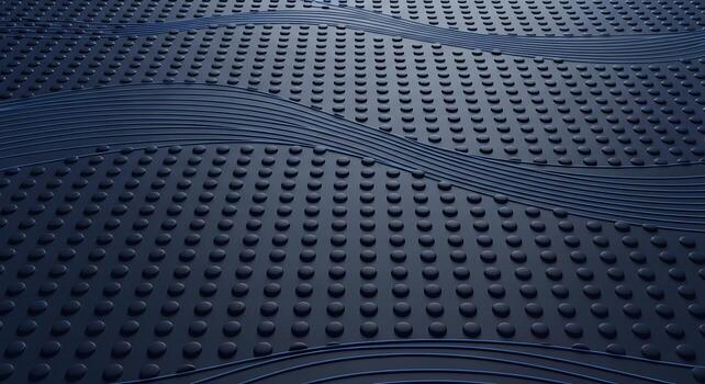 Dark Blue Textured Background with Waves and Dots Abstract Pattern for Design and Technology photo