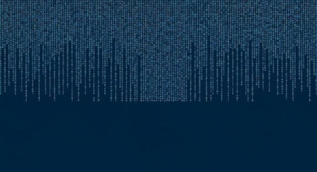 Digital Rain Background Blue Binary Code Droplets for Tech and Data Concepts photo