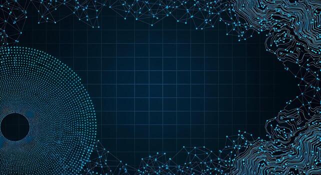 Abstract Blue Network Grid with Digital Data Flow Structures and Topography Background photo