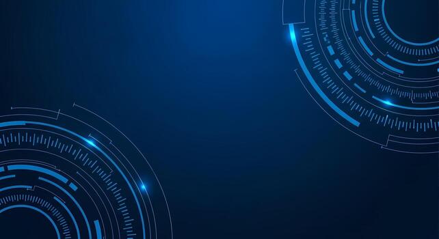 Futuristic Blue Interface UI Elements with Digital HUD Circles and Data Visualization Background photo