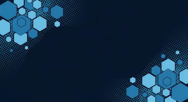 Abstract Blue Hexagon Pattern Background with Halftone Dots Modern Technology and Science Concept photo
