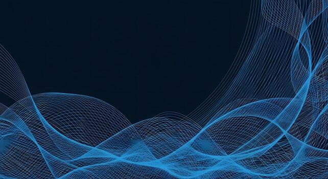 Abstract Blue Wave Patterns on Dark Background Digital Art for Technology and Science Concepts photo