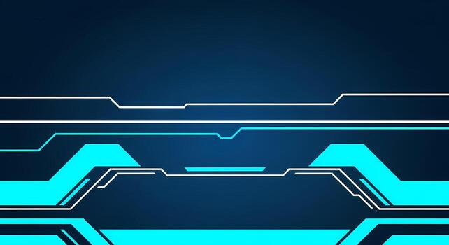 Futuristic Blue and Cyan Digital Interface Background with Abstract Tech Lines photo