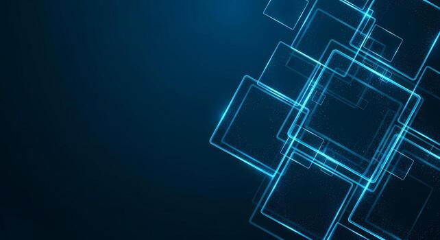 Futuristic Blue Square Grid Overlay with Floating Particles Abstract Technology Background photo