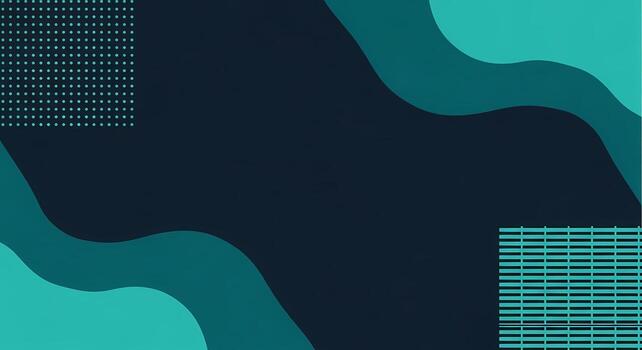 Abstract Dark Blue and Teal Gradient Waves Background with Geometric Patterns photo