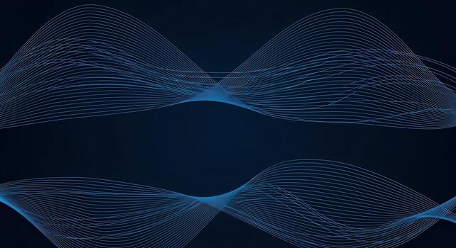 Futuristic Blue Abstract Wave Lines Background Technology Data Flow Science photo