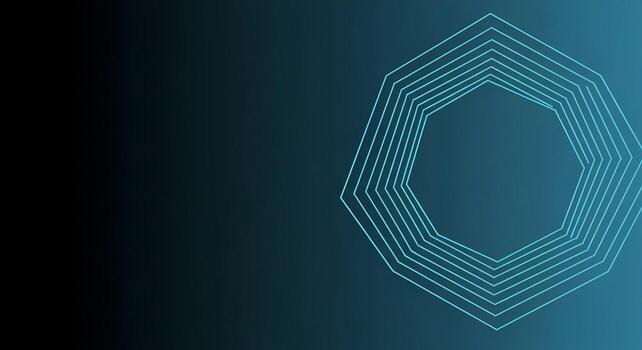 Abstract Geometric Hexagon Pattern Background with Neon Blue Glow and Dark Gradient photo