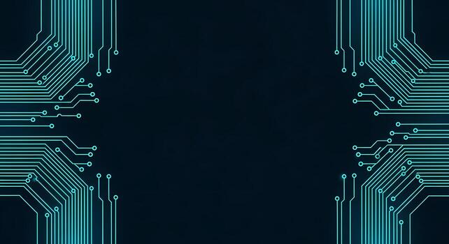 Futuristic Abstract Circuit Board Background Digital Technology and Data Flow photo