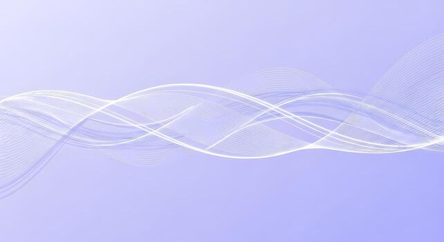 Abstract flowing white lines background on a soft pastel purple gradient elegant wave patterns for digital art and design photo
