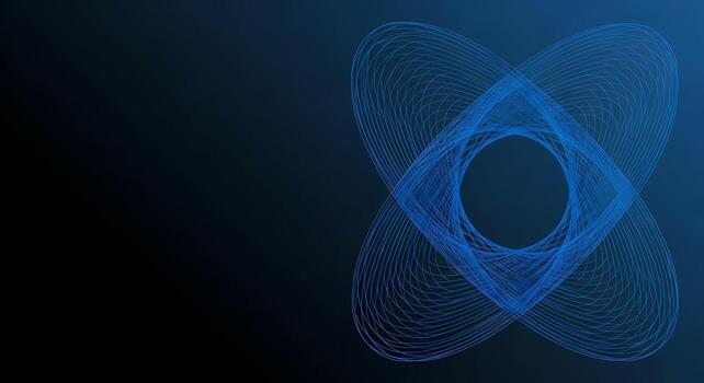 Abstract Blue Geometric Wireframe Network on Dark Gradient Background photo