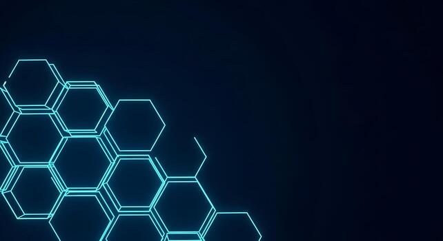 Futuristic Neon Hexagon Grid Background Abstract Technology and Science Motion Graphics photo