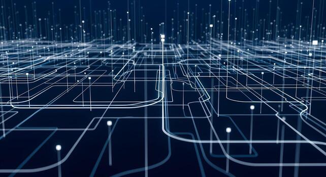 Abstract Network Technology Background Digital Grid Data Flow Connections photo