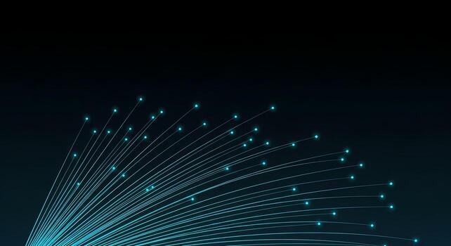 Abstract Network Data Flow with Glowing Blue Connections on Dark Gradient Background photo