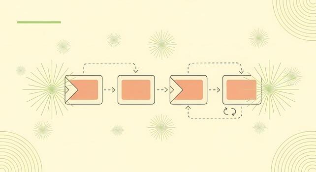 Abstract Workflow and Process Flow Diagram with Steps and Links on Light Background photo