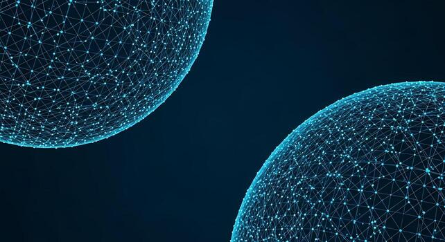 Global Network Connected Globe Sphere Data Visualization Abstract Technology Background photo