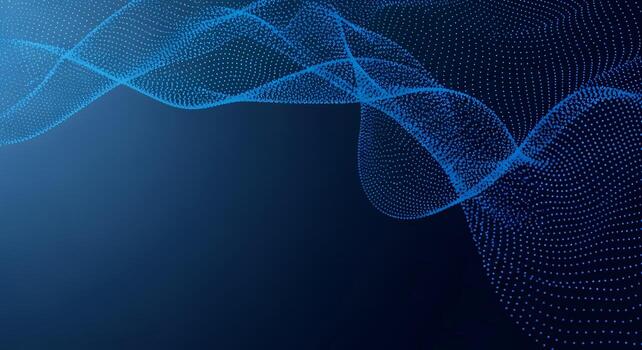 Abstract Blue Dotted Wave Forms Background Overlay Technological Data Flow photo