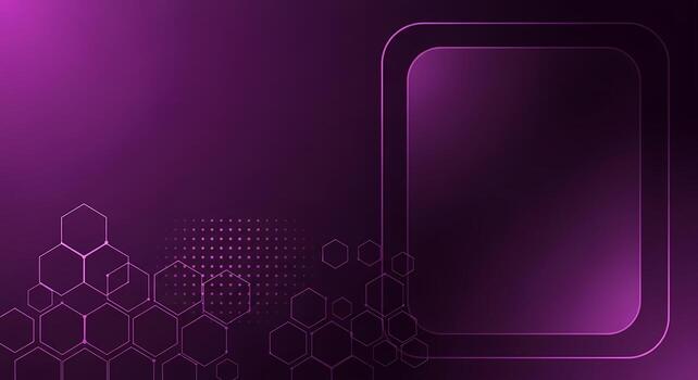 Abstract Geometric Background with Purple Gradient and Neon Hexagonal Network photo
