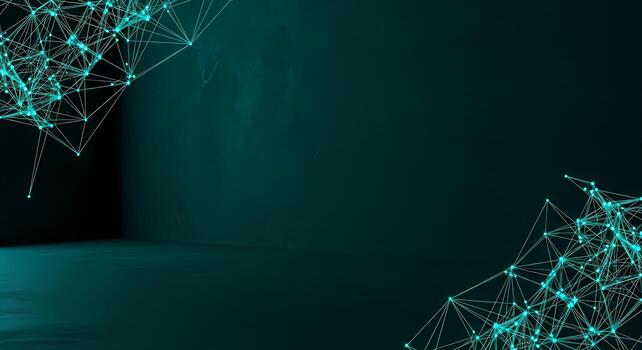 Abstract Network Connection Background Futuristic Digital Data Grid with Neon Glow photo