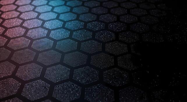 Futuristic Hexagonal Matrix with Cyan and Magenta Glow Digital Network Background photo
