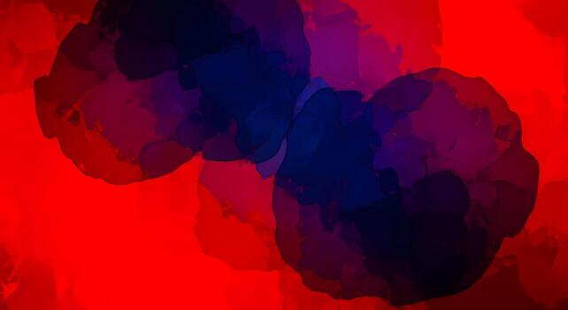 Vibrant Abstract Watercolor Blobs in Deep Blue and Fiery Red Dynamic Fluid Art Background photo