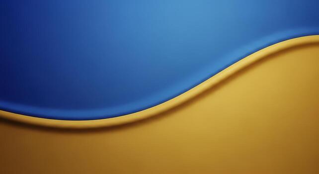 Abstract Blue and Gold Wavy Fabric Background Silk Texture Modern Design for Graphics and Web photo