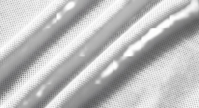 Clean White Mesh Fabric Texture Background Close Up with Soft Light and Shadow photo