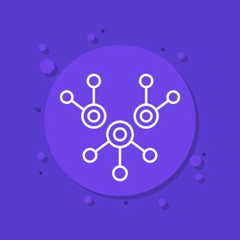 nodes icon, data structure line vector