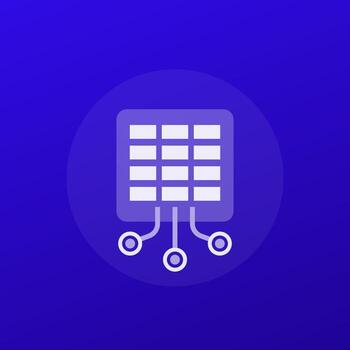 data to spreadsheet icon, transparent design vector