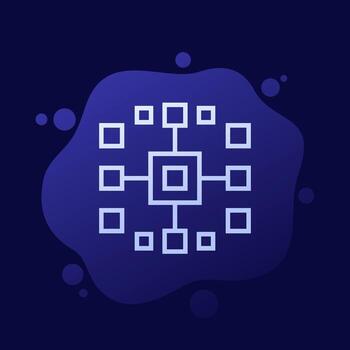 racimo icono, tecnología, Complicado formación vector