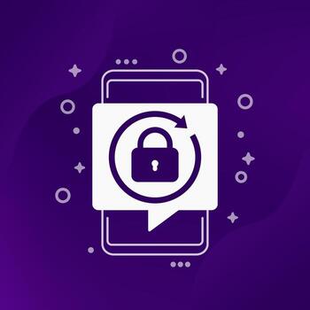 password reset icon with a smart phone vector