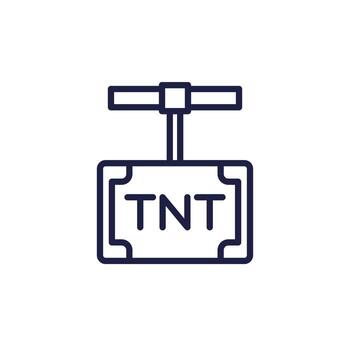 TNT line icon, explosive and detonator vector