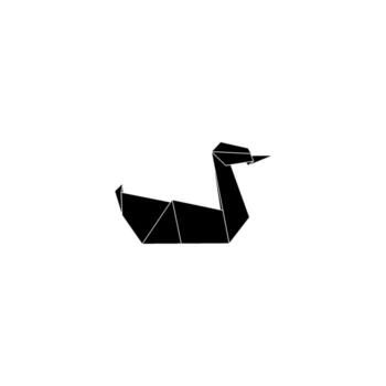 Swan Shape Inspired by Origami Form, can use for Logo, Pictogram, Bird Figure, Website, Apps, or Graphic Design Element. Black White and Color Editable vector