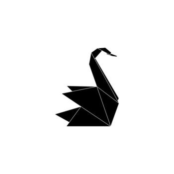 Swan Shape Inspired by Origami Form, can use for Logo, Pictogram, Bird Figure, Website, Apps, or Graphic Design Element. vector