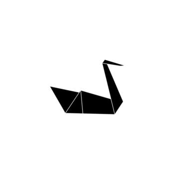 Swan Shape Inspired by Origami Form, can use for Logo Gram, Pictogram, Bird Figure, Website, Apps, or Graphic Design Element. Editable vector