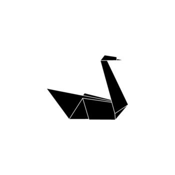 Swan Shape Inspired by Origami Form, can use for Logo Gram, Pictogram, Bird Figure, Website, Apps, or Graphic Design Element. Color Editable vector