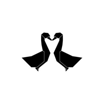 Pair Duck Shape Inspired by Origami Form, can use for Logo, Pictogram, Website, Apps, or Graphic Design Element. vector