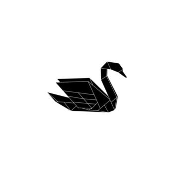 Swan Shape Inspired by Origami Form, can use for Logo Gram, Pictogram, Bird Figure, Website, Apps, or Graphic Design Element. vector