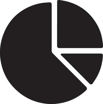 A pie chart with a white background vector