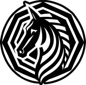 A black and white zebra head in a circular pattern vector