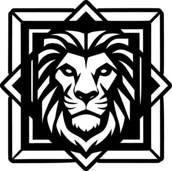 Lion head in a geometric pattern vector
