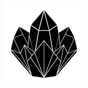 Crystal cluster with faceted geometry vector