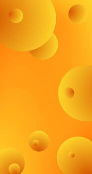 Abstract Yellow orange background with circles Gradient design vector