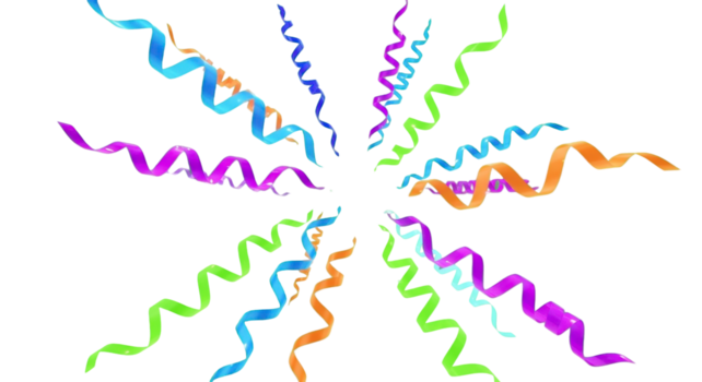 vivace filanti scoppiando dinamicamente un' colorato astratto copertura per festivo celebrazioni, feste, e gioioso eventi con un' trasparente sfondo png